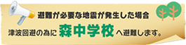 森中学校へ避難します